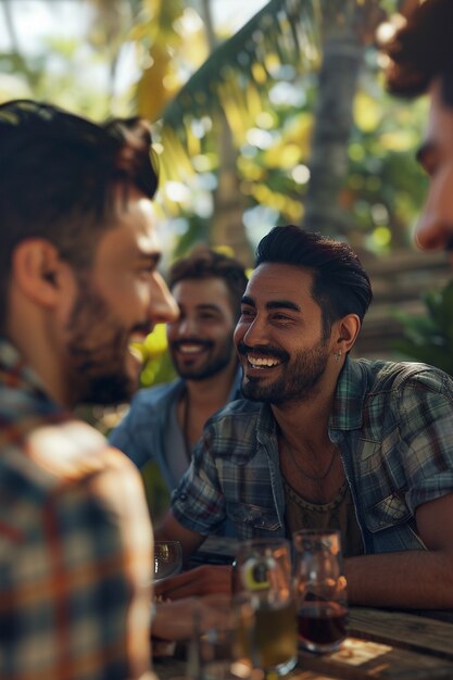 Un grupo de amigos colombianos pasando tiempo juntos y divirtiéndose