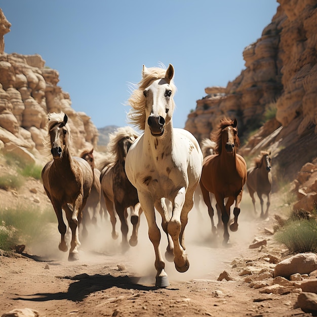 Foto gratuita grupo de caballos de carrera