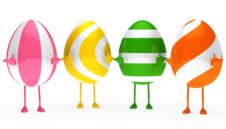 Foto gratuito grupo de huevos de pascua felices
