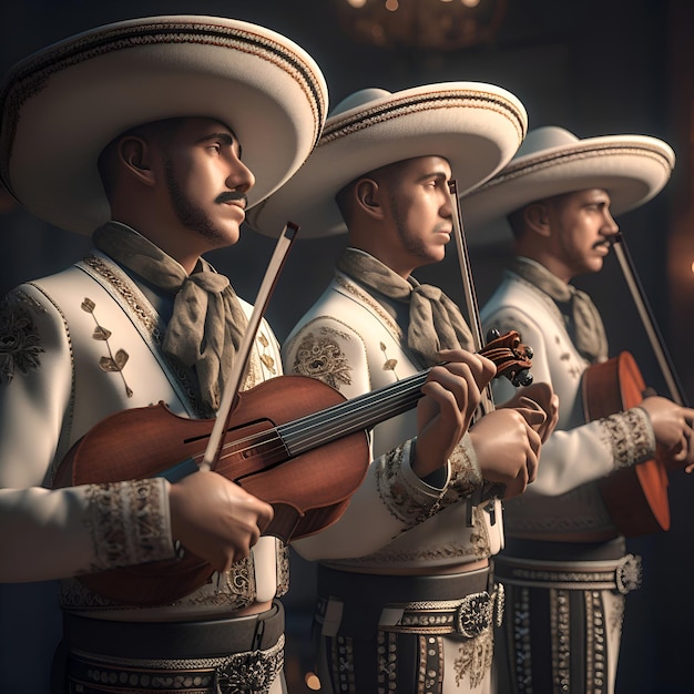 Foto gratuita grupo de músicos con trajes tradicionales tocando el violín en el teatro