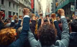 Foto gratuita grupo de trabajadores organizando una protesta