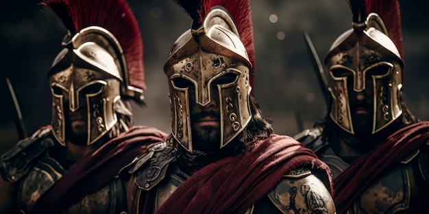 Foto gratuita guerrero del antiguo imperio romano con casco
