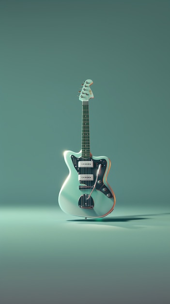 Foto gratuita guitarra eléctrica con luz de neón