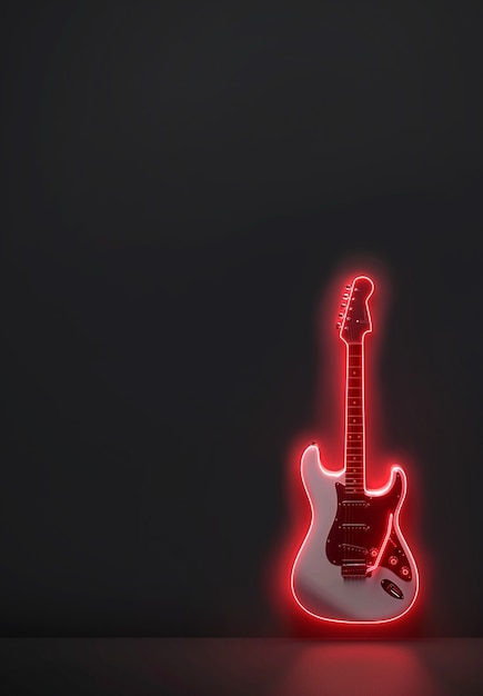 Foto gratuita guitarra eléctrica con luz de neón