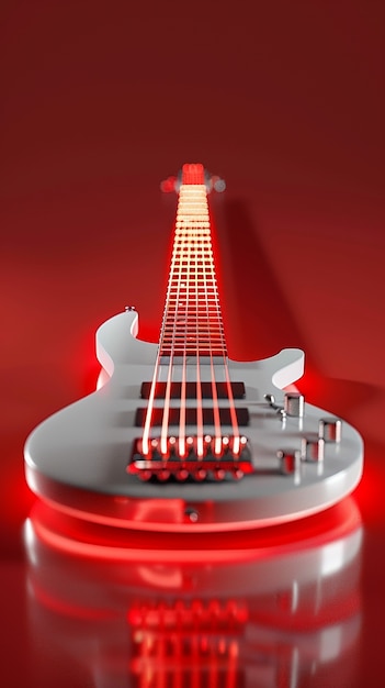 Foto gratuita guitarra eléctrica con luz de neón