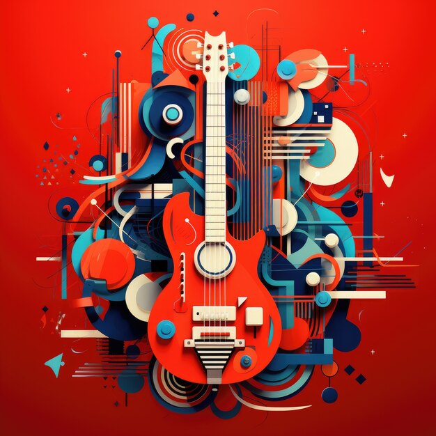 Guitarra de estilo de dibujos animados