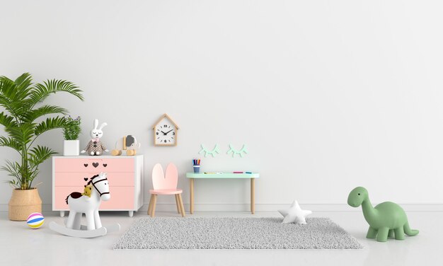 Habitación blanca para niños con espacio de copia.