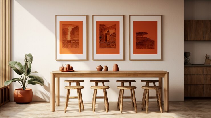 Foto gratuito una habitación en una casa decorada con diseños folclóricos brasileños