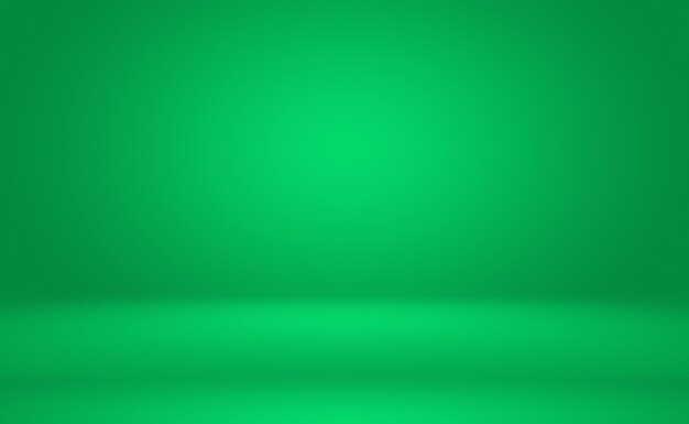 Habitación vacía de fondo abstracto degradado verde con espacio para texto e imagen.