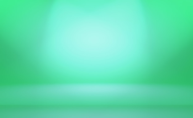 Habitación vacía de fondo abstracto degradado verde con espacio para texto e imagen.