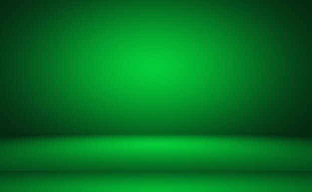 Habitación vacía de fondo abstracto degradado verde con espacio para texto e imagen.