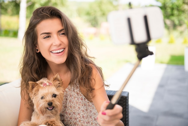 Haciéndome una selfie con mis cachorros