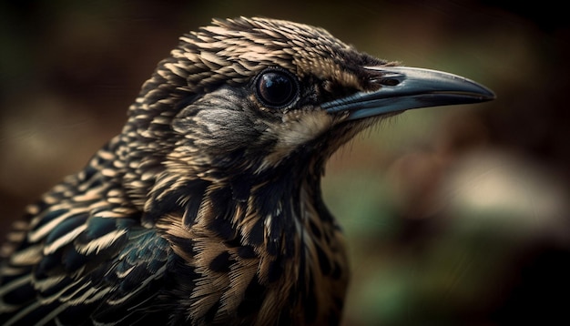 Halcón de ojos amarillos posado en una rama del bosque tranquilo generado por IA