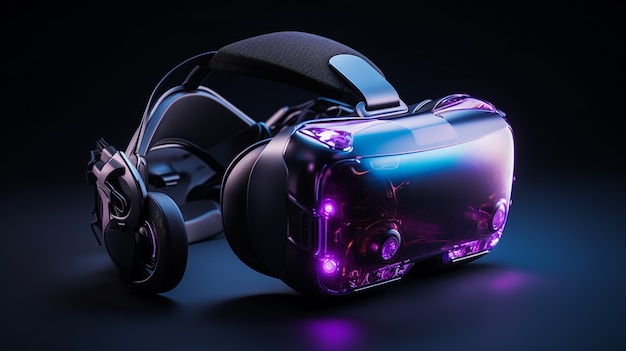 Headset de realidad virtual de juegos futuristas de alta tecnología