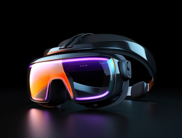 Foto gratuita headset de realidad virtual de juegos futuristas de alta tecnología