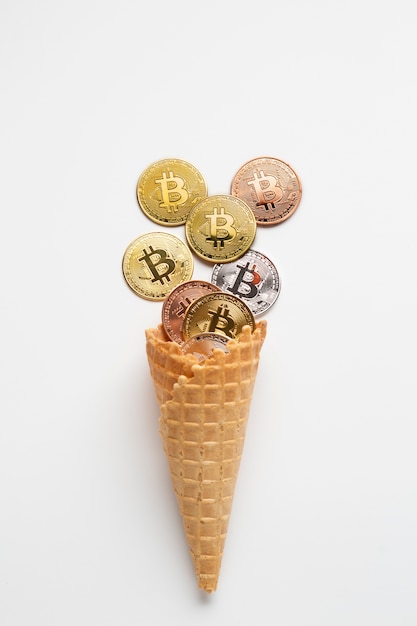 Helado de moneda con bitcoin