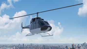 Foto gratuita helicóptero militar render 3d ilustración