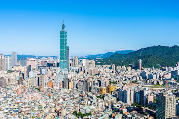 Hermosa arquitectura de la ciudad de taipei