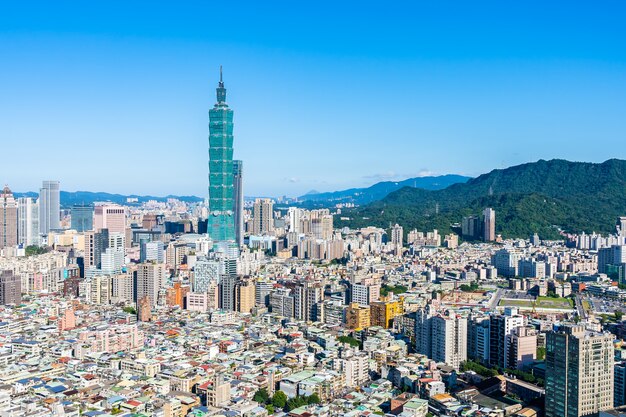 Hermosa arquitectura de la ciudad de taipei