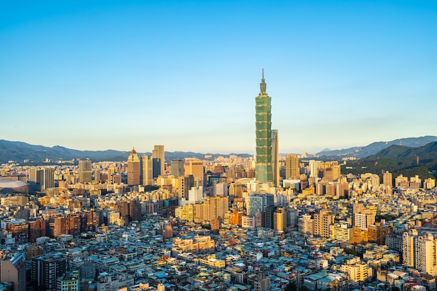 Hermosa arquitectura de la ciudad de taipei