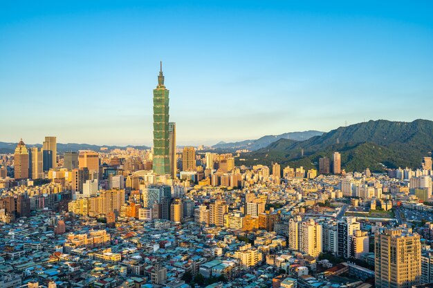 Hermosa arquitectura de la ciudad de taipei