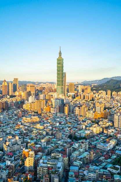 Hermosa arquitectura de la ciudad de taipei