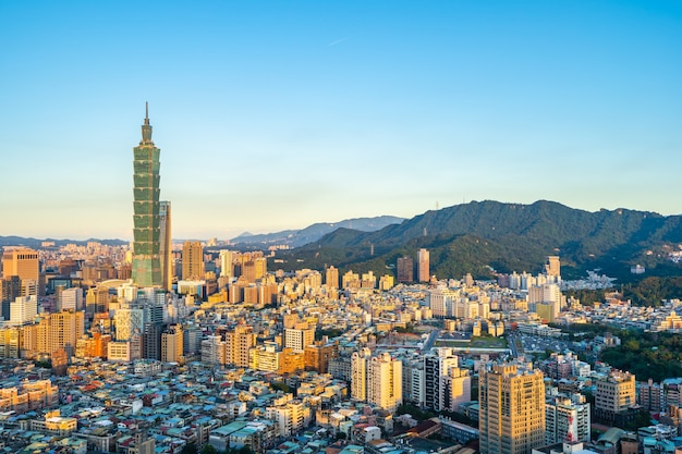 Hermosa arquitectura de la ciudad de taipei