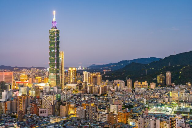 Hermosa arquitectura de la ciudad de taipei