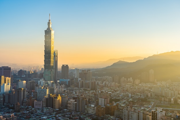 Hermosa arquitectura de la ciudad de taipei