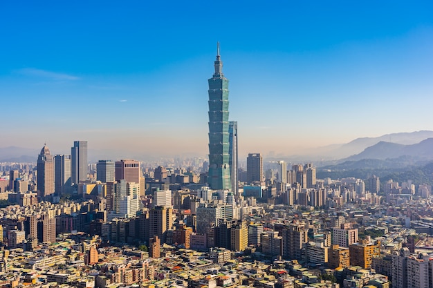 Hermosa arquitectura de la ciudad de taipei