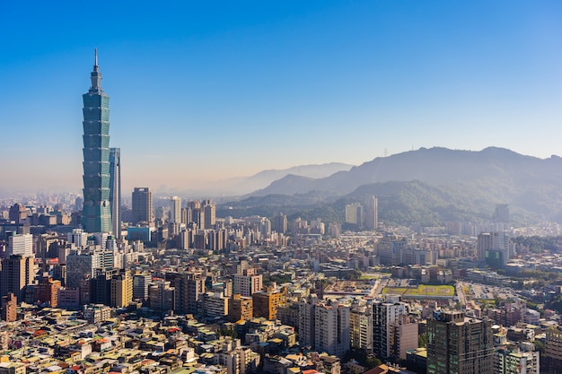 Hermosa arquitectura de la ciudad de taipei