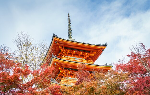 Hermosa Arquitectura de Kiyomizu-dera Kioto, Japón