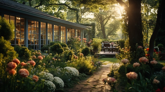 Una hermosa casa rodeada de naturaleza.