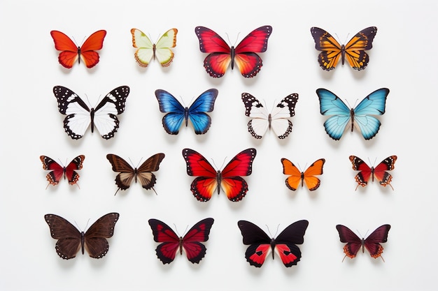 Foto gratuita una hermosa colección de mariposas