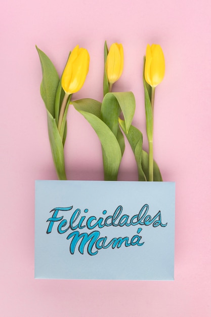 Foto gratuita hermosa composición plana para el día de la madre.