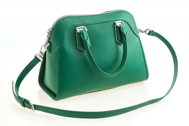 Hermosa elegancia y lujo moda bolso verde.