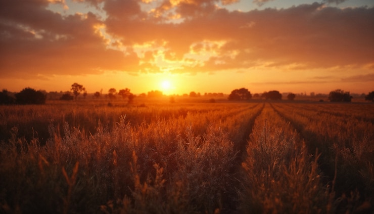 Foto gratuito una hermosa escena de puesta de sol