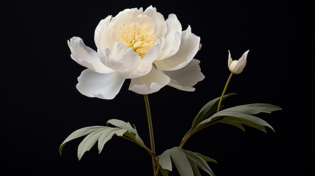 Foto gratuita una hermosa flor de peonía blanca.