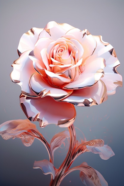 Foto gratuita hermosa flor de rosa en 3d