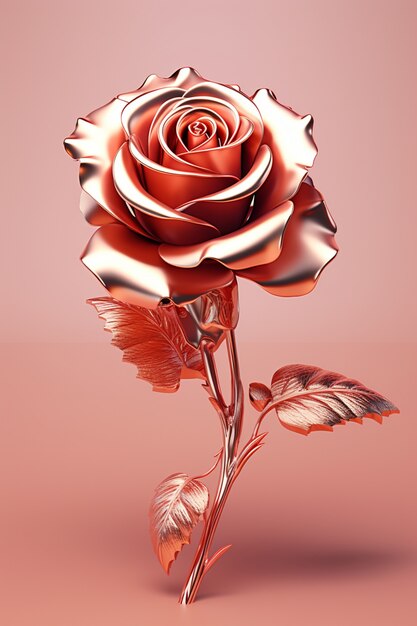 Hermosa flor de rosa en 3D