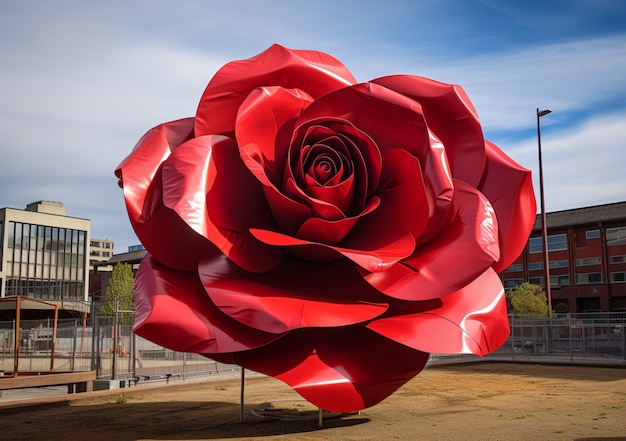 Hermosa flor de rosa en 3D