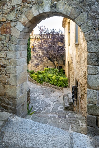 Hermosa foto de una ciudad medieval de Pals