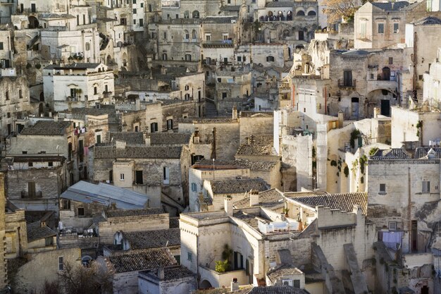 Hermosa foto de Matera, la capital europea de la cultura en Basilicata, Italia