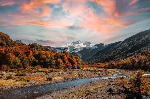 Hermosa foto de un paisaje salvaje al atardecer