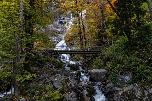 Hermosa foto de la pintoresca cascada Todtnau en la Selva Negra, Alemania