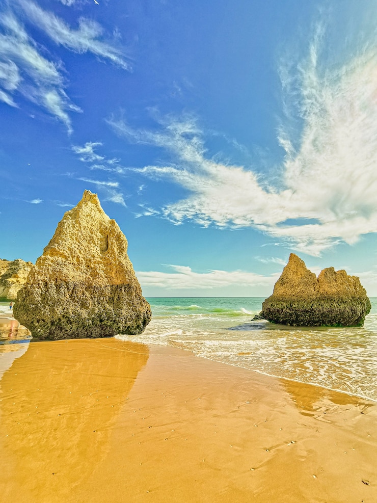 Foto gratuito hermosa foto de la playa en algarve portugal