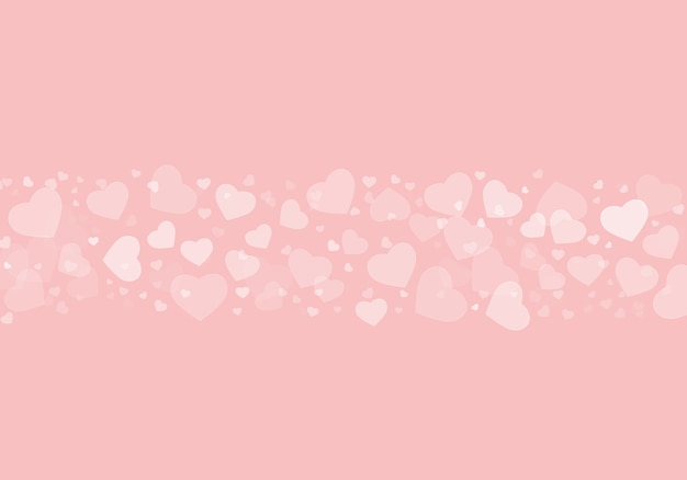 Hermosa ilustración de corazones blancos en un fondo de pantalla o fondo rosa perfecto