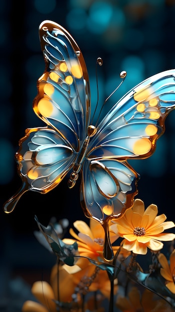 Hermosa mariposa con un diseño detallado