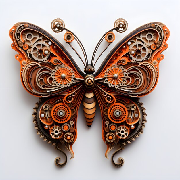 Hermosa mariposa con un diseño detallado