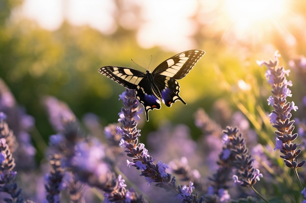 Hermosa mariposa en la naturaleza